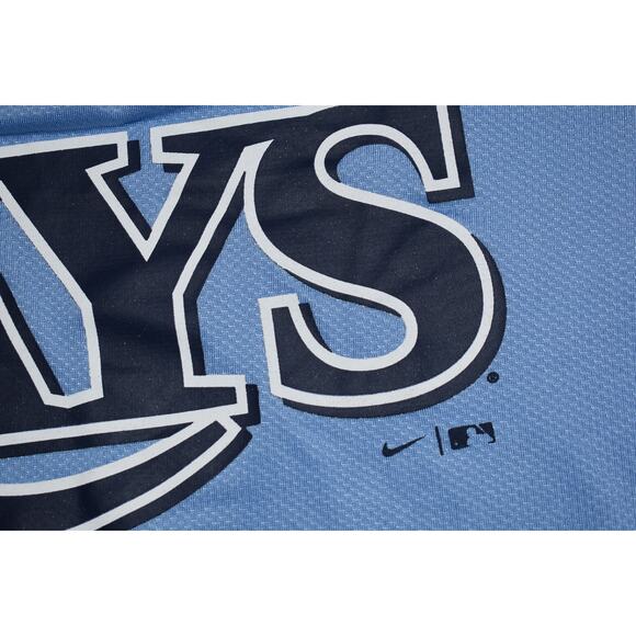 Nike Mens Size Large Tampa Bay Rays Baseball MLB Shirt Blue Dri-Fit Polyester - Picture 5 of 6
